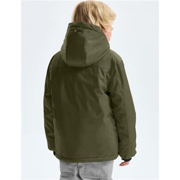 Boy's Waterproof Ski Snow Jacket Fleece Windproof Winter Jacket with Hood - Picture 3 of 7